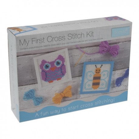 My First Cross Stitch Kit: Owl & Bee Designs