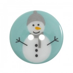 Christmas Printed Button: Snowman 23mm