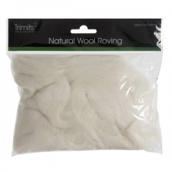 Natural Wool Roving: 50g
