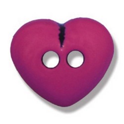 Heart Button- 2 hole 12mm