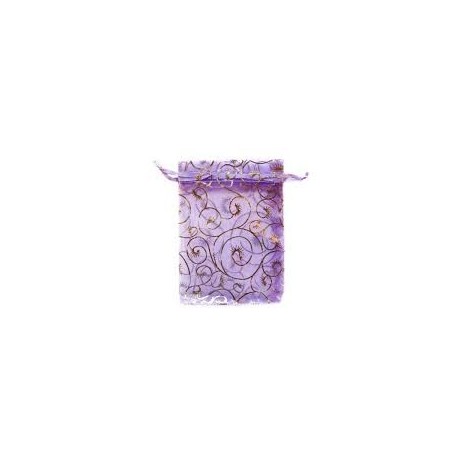 Organza Bags - Patterned Purple