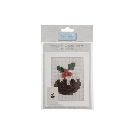 Cross Stitch Kit: Greeting Card: Christmas Pudding