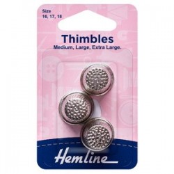 Thimble: Metal: 3 Assorted Sizes