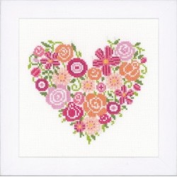 Crosss Stitch Kit: FLORAL HEART