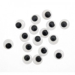 Toy Eyes: Googly: Glue-On: 15mm: Black: 20 Pack