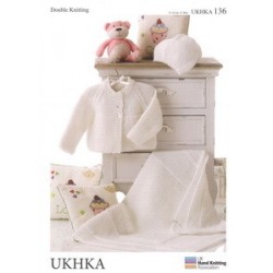 UKHKA Baby DK Pattern: Cardigan, Hat and Blanket 136