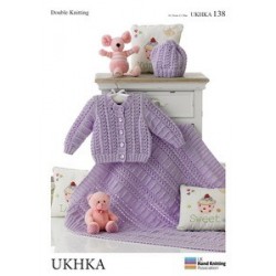 UKHKA Baby DK Pattern: Cardigan, Hat and Blanket 138
