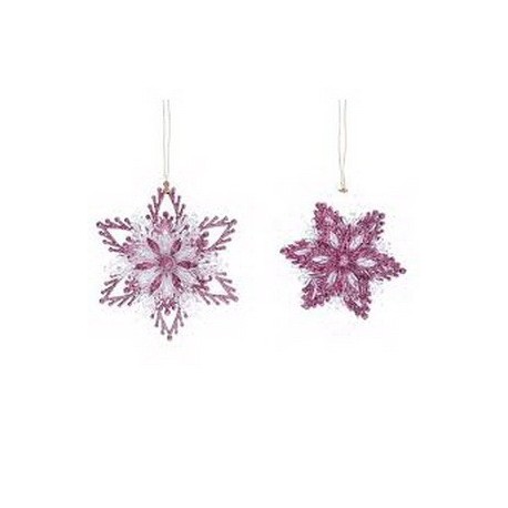 Layered Snowflake Decoration Mauve/Silver