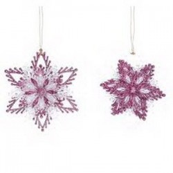 Layered Snowflake Decoration Mauve/Silver