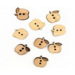 Wooden Buttons - Apple