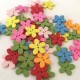 Mixed Pack of Wooden Flower Buttons