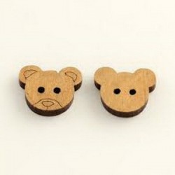 Wooden Teddy Face Buttons