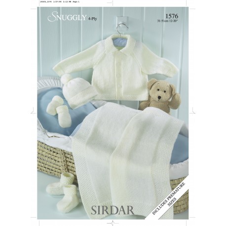 Sirdar Snuggly 4 ply Baby Pattern 1576