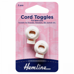 Cord Toggles 6mm - White