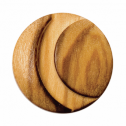 Wooden Cut Button 18mm - Brown