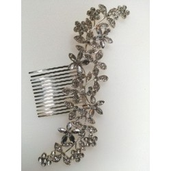 Large Hair Comb with diamante-silver