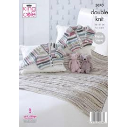 King Cole Baby DK Cardigan And Blanket Pattern 5070