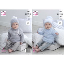 King Cole Baby DK Jumper and Hat Pattern 5255