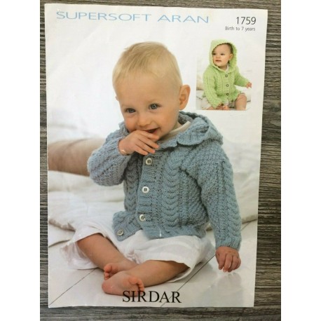 Sirdar Supersoft Aran Baby Pattern 1759 - Star Dancewear & Crafts