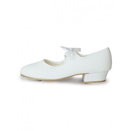 Tappers & Pointers Low Heel PU Tap Shoe - White