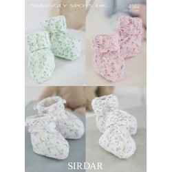 Sirdar Snuggle Spots DK Baby Bootees Pattern 4562