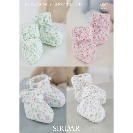Sirdar Snuggle Spots DK Baby Bootees Pattern 4562
