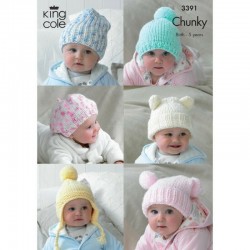 King Cole Chunky Baby Accessories Pattern 3391