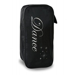 Black Dance Bag for shoes with Silver Dance design