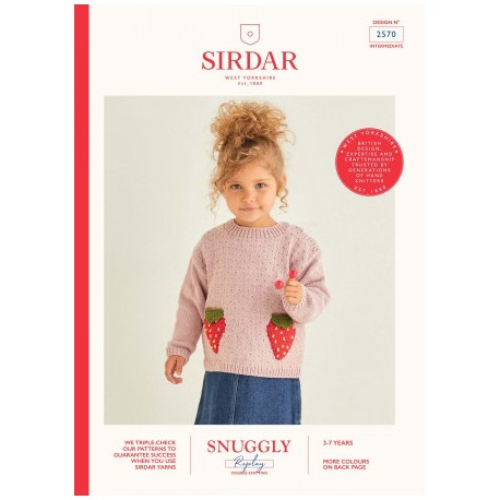 Sirdar Girls Strawberry Jumper DK Pattern 2570