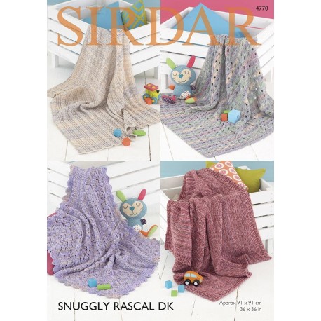 Sirdar Snuggly Rascal DK Baby Blanket Pattern 4770