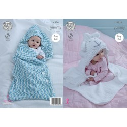 King Cole Yummy Cocoon/Baby Blanket Pattern 4534