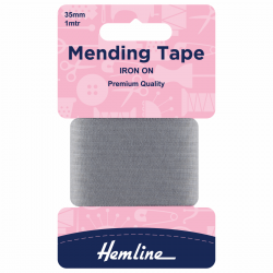 Iron On Mending Tape - Mid Grey