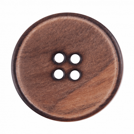 Olive Wooden Button 28mm - Brown