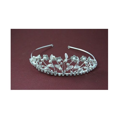 Gold Coloured Tiara with Flower Design