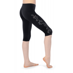 Zone Smooth Velour Leggings with Sequin Swirl Motif