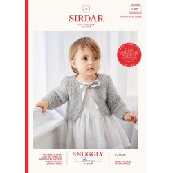 Sirdar Snuggly BUNNY Baby Round or V Neck Bolero Pattern 5309