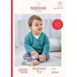 Sirdar Snuggly BUNNY Baby Round or V Neck Jumper Pattern 5307