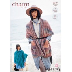 Stylecraft Charm Poncho Cape/Shawl Pattern 9879
