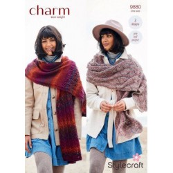 Stylecraft Charm Shawl Pattern 9880