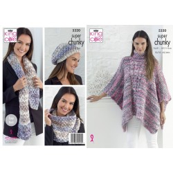 King Cole Ladies Super Chunky Poncho Pattern 5320