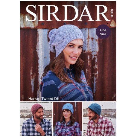 Sirdar Ladies and Mens DK Hat Pattern 8180