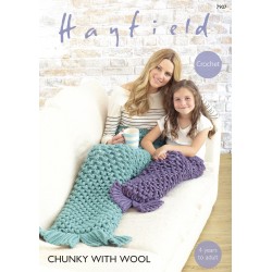 Hayfield Chunky with wool Mermaid Tail Pattern 7907